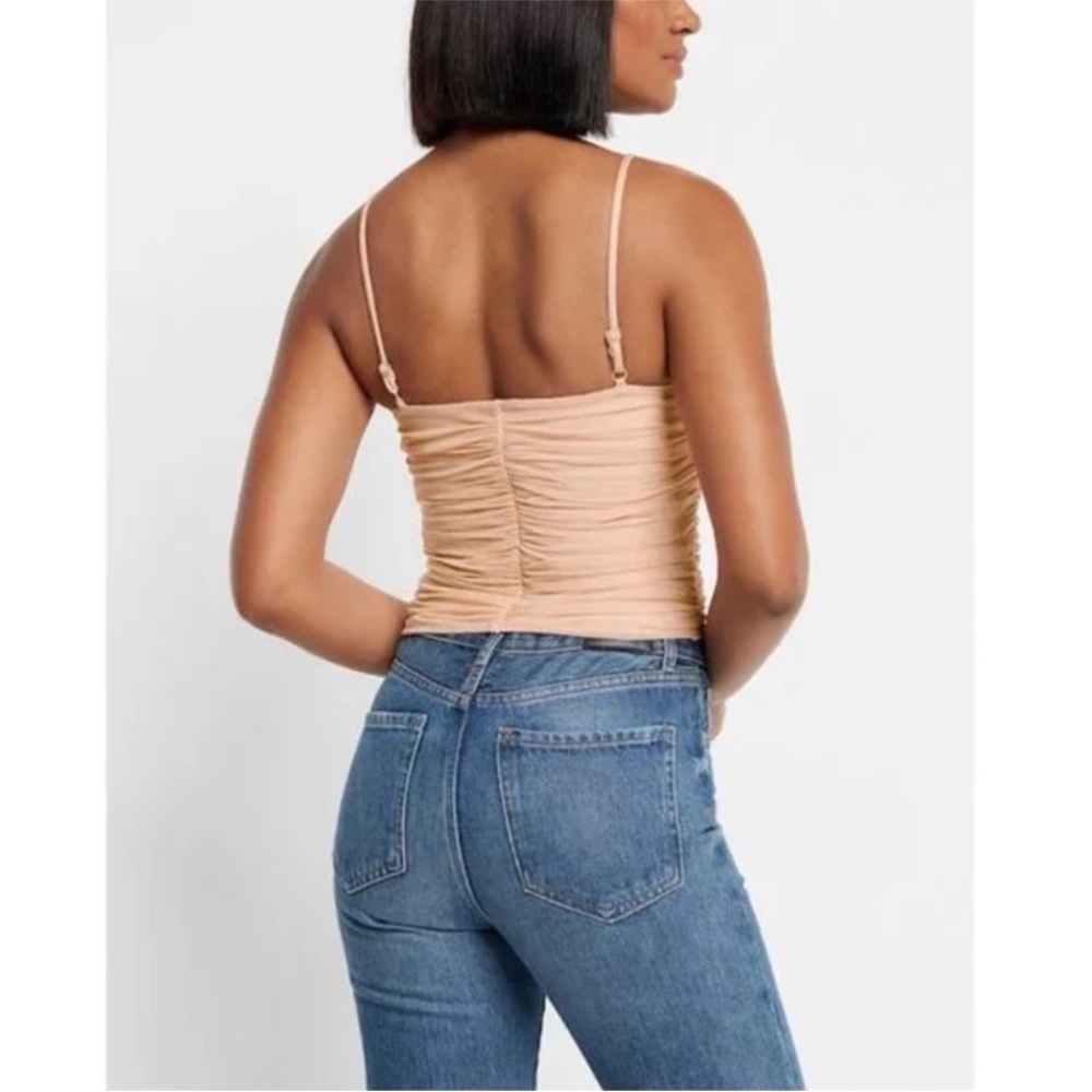 Pink Ruched Mesh Bodycon Tank - Picture 4 of 4